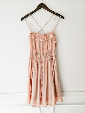 Blush Pink Ruffled Spaghetti Strap Sundress
